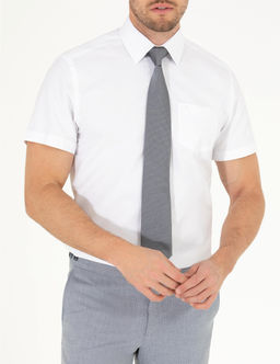 Beyaz Regular Fit K_sa Kollu Klasik G_mlek - Pierre cardin фото 6