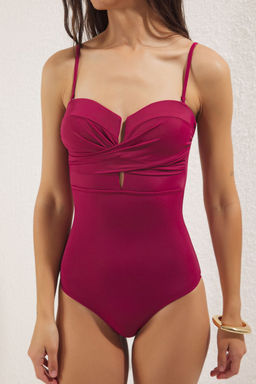 TRENDYOLMILLA Haki Straplez Drapeli Regular Mayo TBESS25MA00057  фото 3