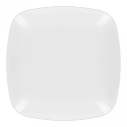 Тарелка плоская пластмассовая "Квадро" д220мм, h20мм, белый (Россия)