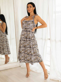 Сарафан женский, цвет синий желтый