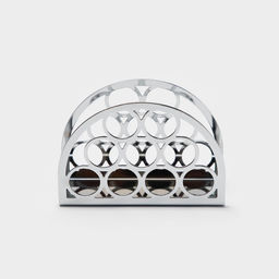 Салфетница Доляна «Кольца», 13×4×9 см, хромированная