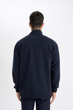 Трикотажный кардиган стандартной посадки с высоким воротником - Defacto фото 6