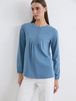 Bisiklet Yaka Nak??l? Bluz