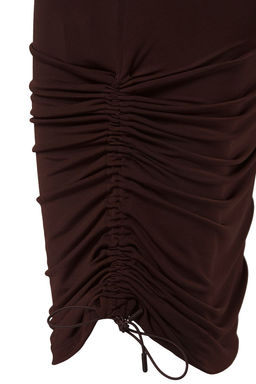 TRENDYOLMILLA Kahverengi Mini Orme Buzgulu Plaj Etek TBESS25ET00001  фото 7