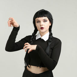 Карнавальный костюм «Мрачная девчонка», р. XXS: парик, юбка, чулки, воротник