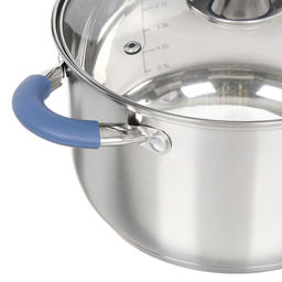 Кастрюля нерж СИЕНА 2,9л со стекл крышкой силикон/ручки SD-A93-18 (352051) /DANIKS/  фото 6