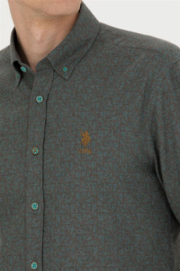 Мужская мятная рубашка с длинным рукавом - U.s. polo assn фото 7