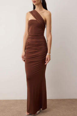 Kahverengi Orme Astarl? Maxi S?k Abiye Gece Mezuniyet Elbisesi TPRAW26EL00148 - Trendyolmilla фото 3