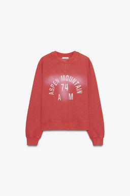 FADED-EFFECT SWEATSHIRT WITH SLOGAN