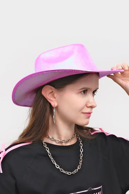 Карнавальная шляпа "Диско" розово-зелёный перломутр р-р 56-58