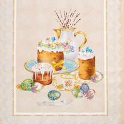 Дорожка на стол Пасхальные куличи 40*146 см, 100% хл, саржа 190 гр/м2 - Этель фото 2