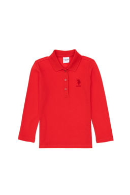 K_z _ocuk K_rm_z_ Polo Yaka Basic Sweatshirt Sepette S_rpriz _ndirim - U.s. polo assn фото 2