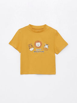 Bisiklet Yaka K?sa Kollu Bask?l? Erkek Bebek Ti??rt