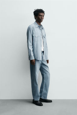 JEANS STRAIGHT ANKLE FIT ALGOD?N - LYOCELL / Azul claro - Zara фото 4