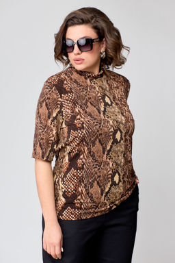 Водолазка Bliss 8092 коричневый (принт змея)