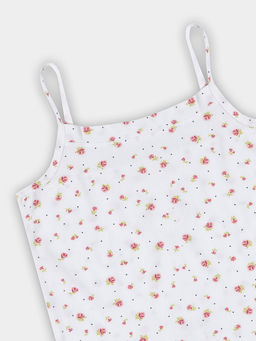 Топ для девочек белый с цветочным принтом - Mark formelle фото 3