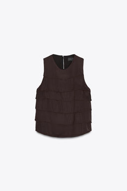 SATIN TOP WITH RUFFLES - Zara фото 6