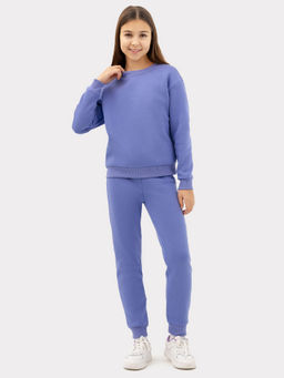 Комплект для девочек (джемпер, брюки) в фиолетовом цвете