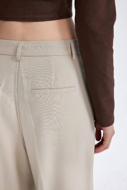 Широкие фланелевые брюки стандартной длины с высокой талией и карманами - Defacto фото 6