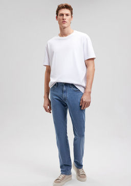 177 Casual A??k Mavi Jean Pantolon