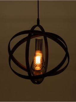 Светильник «Орбиталь» 1×40 Вт, Е27, 33×33×33(+100)см, чёрный/бронза/хром