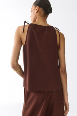 Top con bordado ingl?s y tirantes de lazo - H&m фото 3