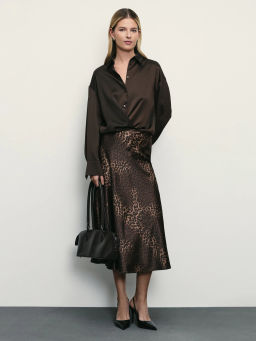 Атласная юбка с принтом / Zarina