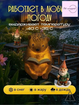 Садовый светильник на солнечной батарее (Еж) (3735) - Мой органайзер фото 2