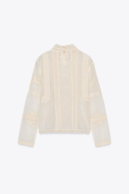 ZW COLLECTION ROMANTIC LACE BLOUSE - Zara фото 6