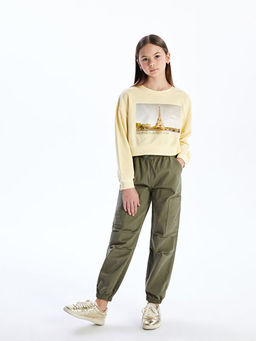 Beli Lastikli K?z ?ocuk Jogger Pantolon