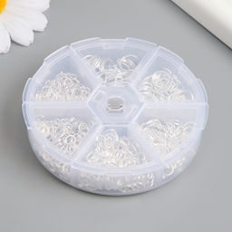 Кольца зажимные металл в шкатулке «Серебро», 880 шт., 8×8×2 см