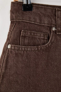 Ac?k Kahverengi Mini Basic Denim Etek TWOAW26ET00049