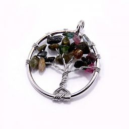 Подвеска Дерево Жизни с камнем Турмалин защитить от негатива и порчи 3,5см