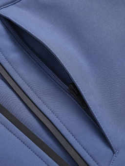 Ветровка мужская софтшелл виндстоппер с капюшоном спортивная синего цвета 9615_1S