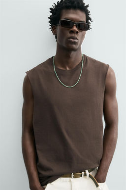 CAMISETA TANK LIGHTWEIGHT RELAXED FIT / Marr?n - Zara фото 5