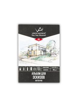 VISTA-ARTISTA DSW-A5 Альбом для эскизов 160 г/м2 A5 14.8 х 21 см склейка с одной стороны 20 л. Архитектура