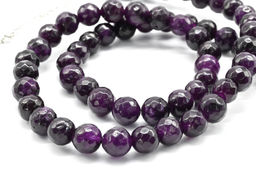 Бусы из камня кальцит граненые 8мм цв.фиолетовый, 48см