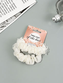 Цена за 6 шт. Резинки для волос «Каприс», набор 2 шт., 7 см, молочные