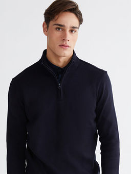 Fermuarl? Dik Yaka Erkek Triko Kazak