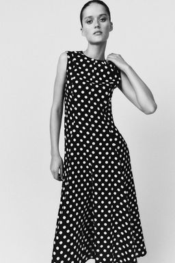 ZW COLLECTION POLKA DOT MIDI DRESS - Zara фото 6