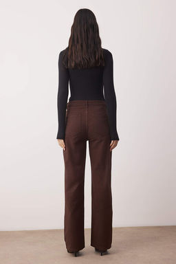 TRENDYOLMILLA Siyah Tasl? Yuksek Bel Wide Leg Jeans TWOAW23JE00442  фото 13