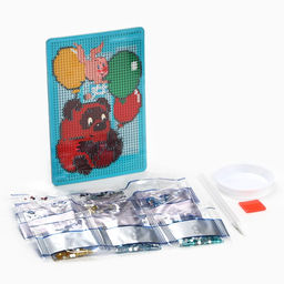 Алмазная мозаика с частичным заполнением для детей «Винни Пух и Пятачок», 10×15 см