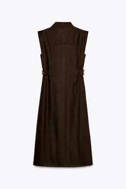 LINEN BLEND MIDI DRESS - Zara фото 6
