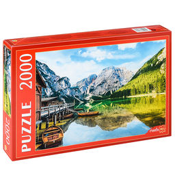 Пазлы 2000 "Италия. Озеро Брайес и лодки"