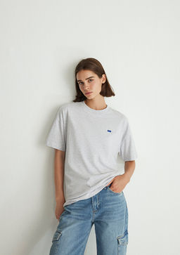 Bisiklet Yaka Basic Gri Tisort