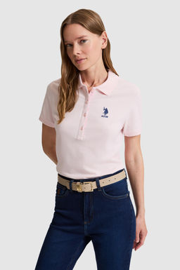 Kad_n A__k Pembe Polo Yaka Basic Ti__rt
