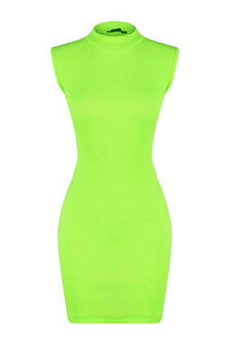 TRENDYOLMILLA Siyah Vucuda Oturan Bisiklet Yaka Mini Fitilli Esnek Orme Kalem Elbise TWOSS22EL2819 фото 8