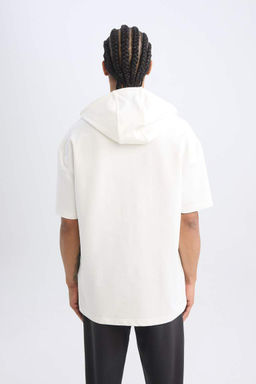 Мужская футболка оверсайз с капюшоном и принтом DeFactoFit NBA New York Knicks с короткими рукавами  фото 7