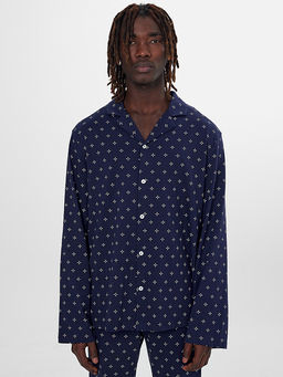 Комплект домашний мужской синий с узором