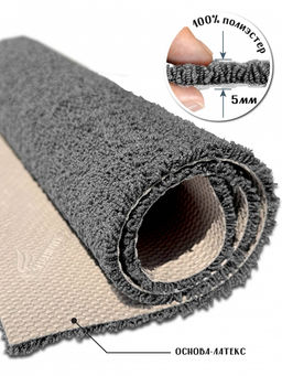 Коврик НАНОХЛОПОК SHAHINTEX 80х200 серый 03 S  фото 2